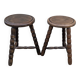 Pair of Vintage 60s/70s Ball Tripod Stools Plant Stand D