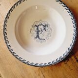 12 Luneville K&G soup plates letter F