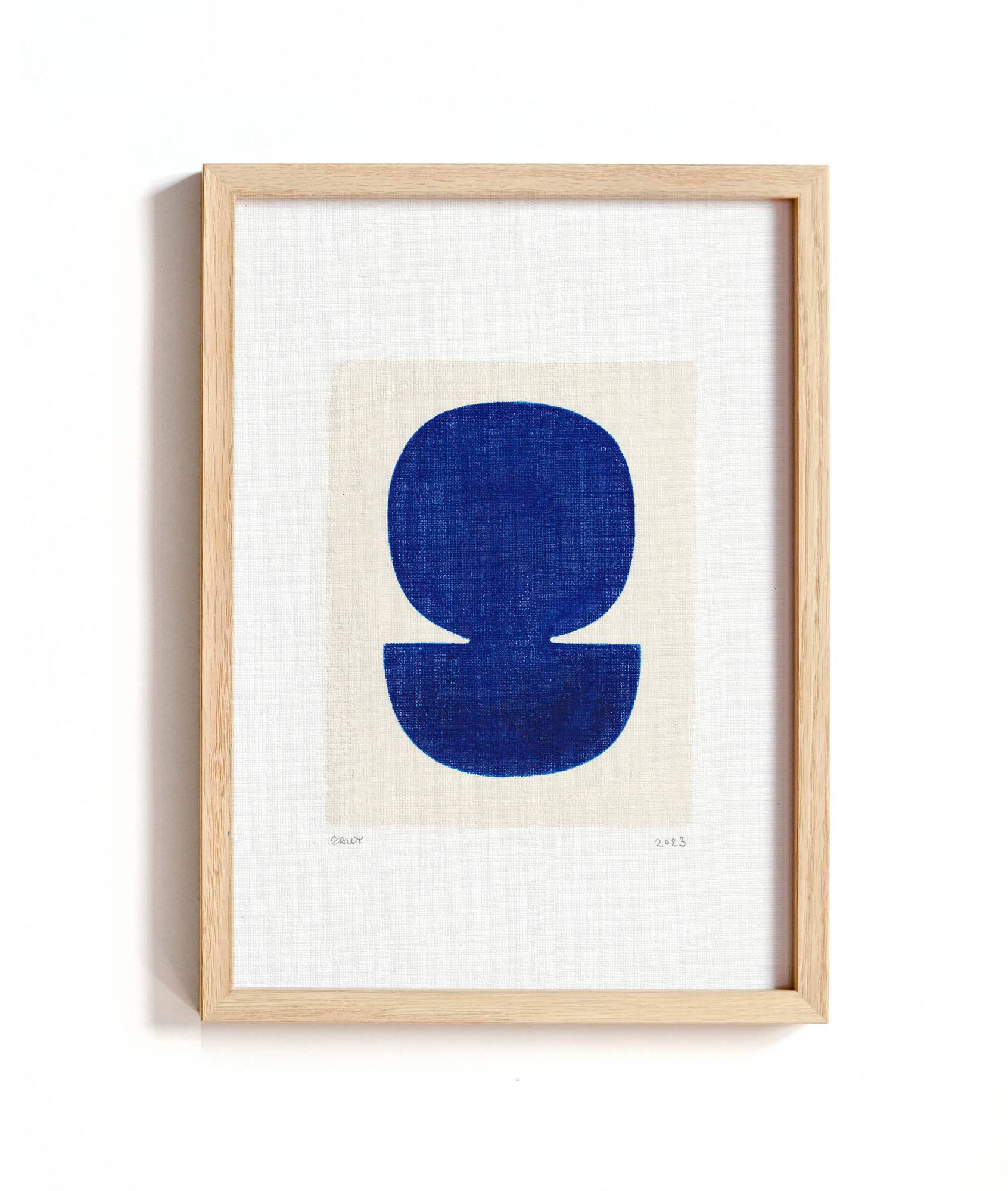 Peinture abstraite sur papier signée Eawy