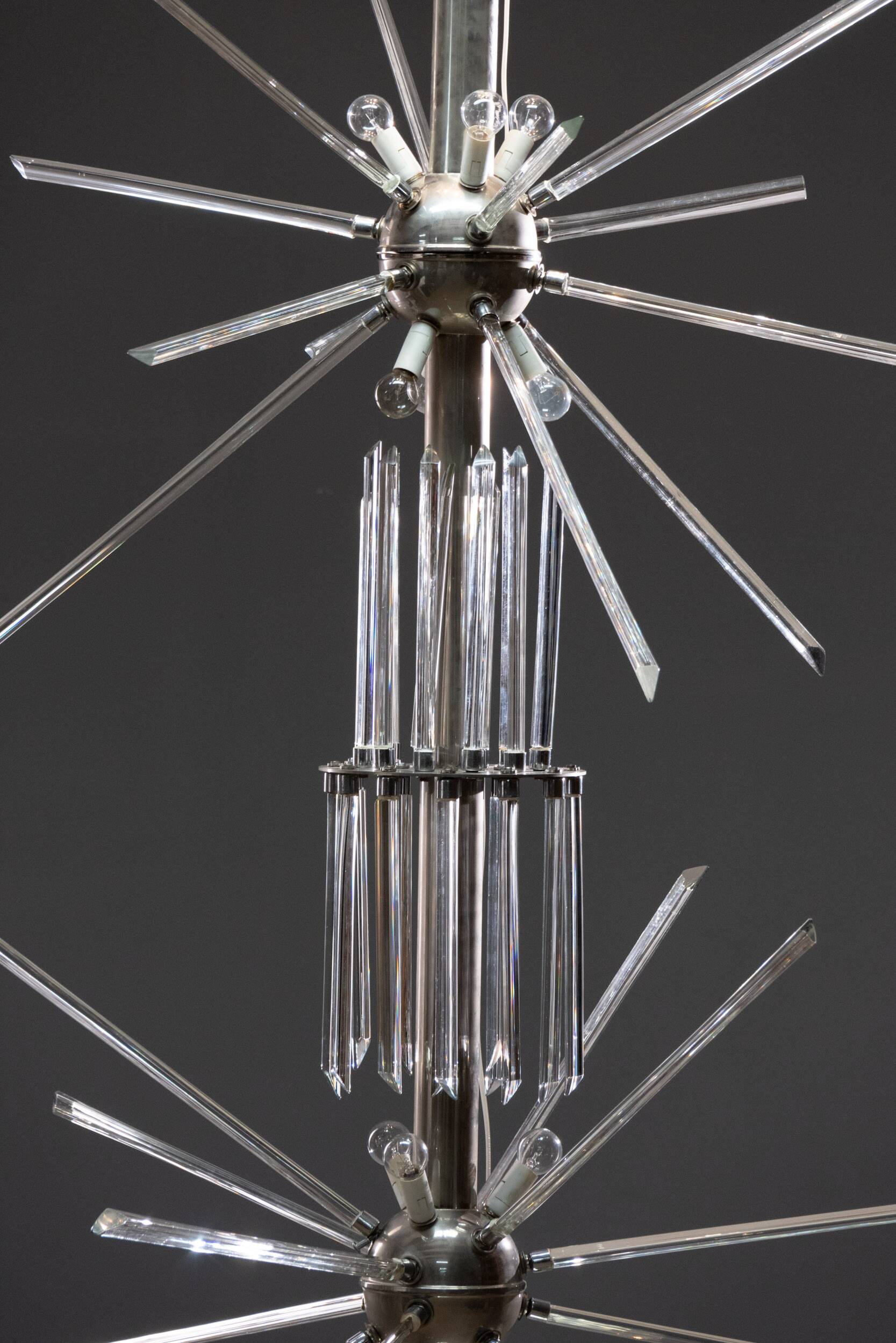 Floor Lamp by René Roubíček, Nový Bor, Glass & Metal, 1960s