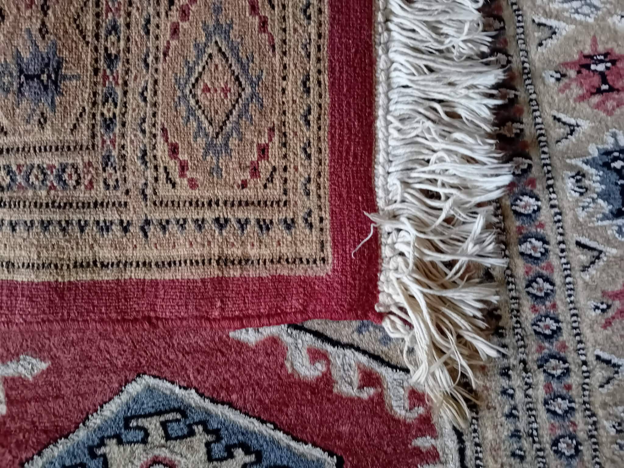 Pakistani hallway carpet, handmade in wool and silk, 278x80cm.