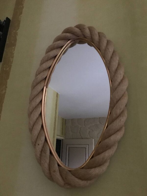 miroir ovale en corde
