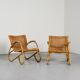 Pair of bamboo and rattan armchairs from the 1950s