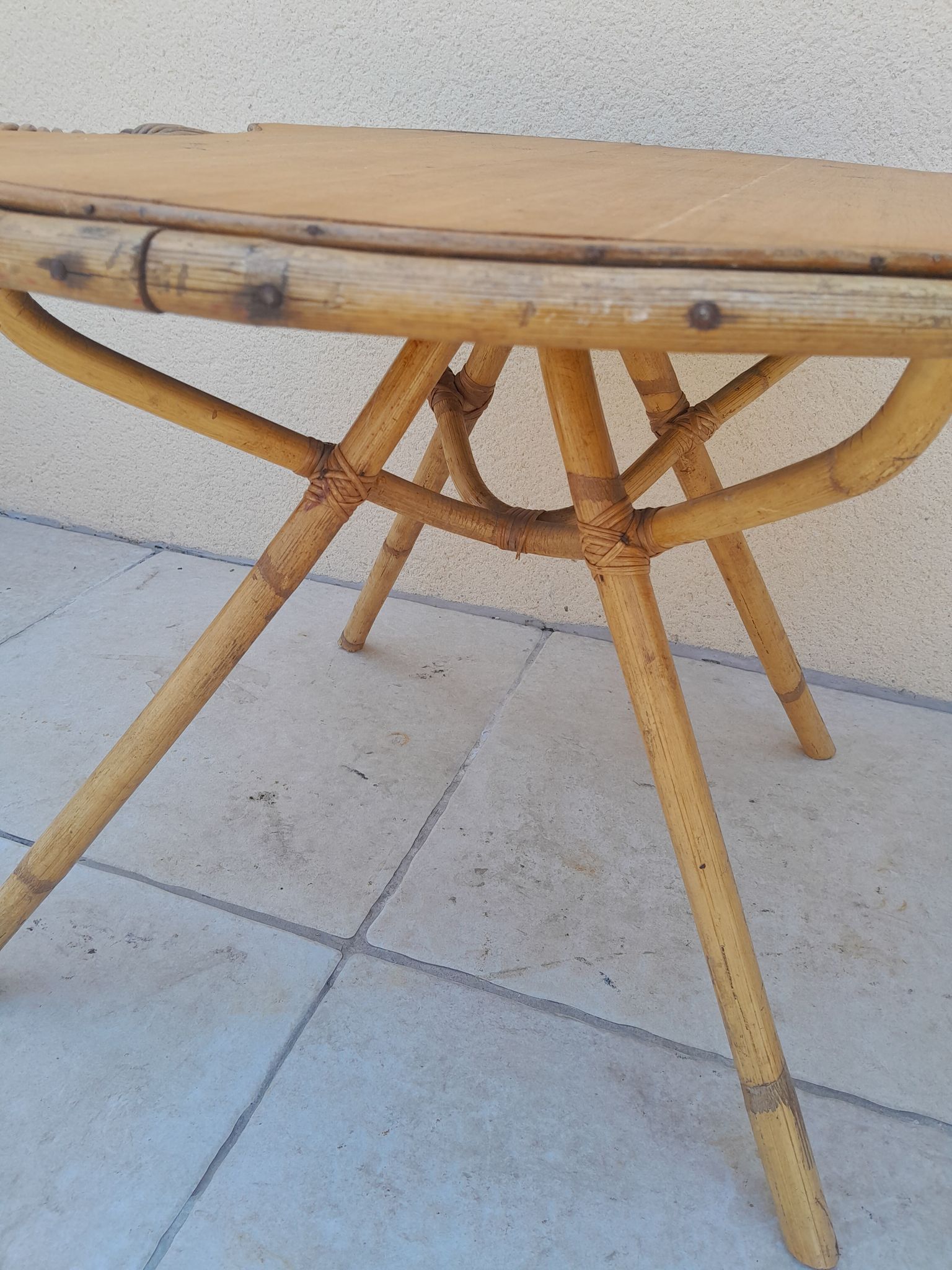 Vintage rattan coffee table