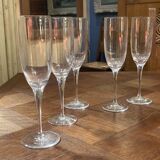 Series of 5 Sèvres crystal flutes - Arpèges model