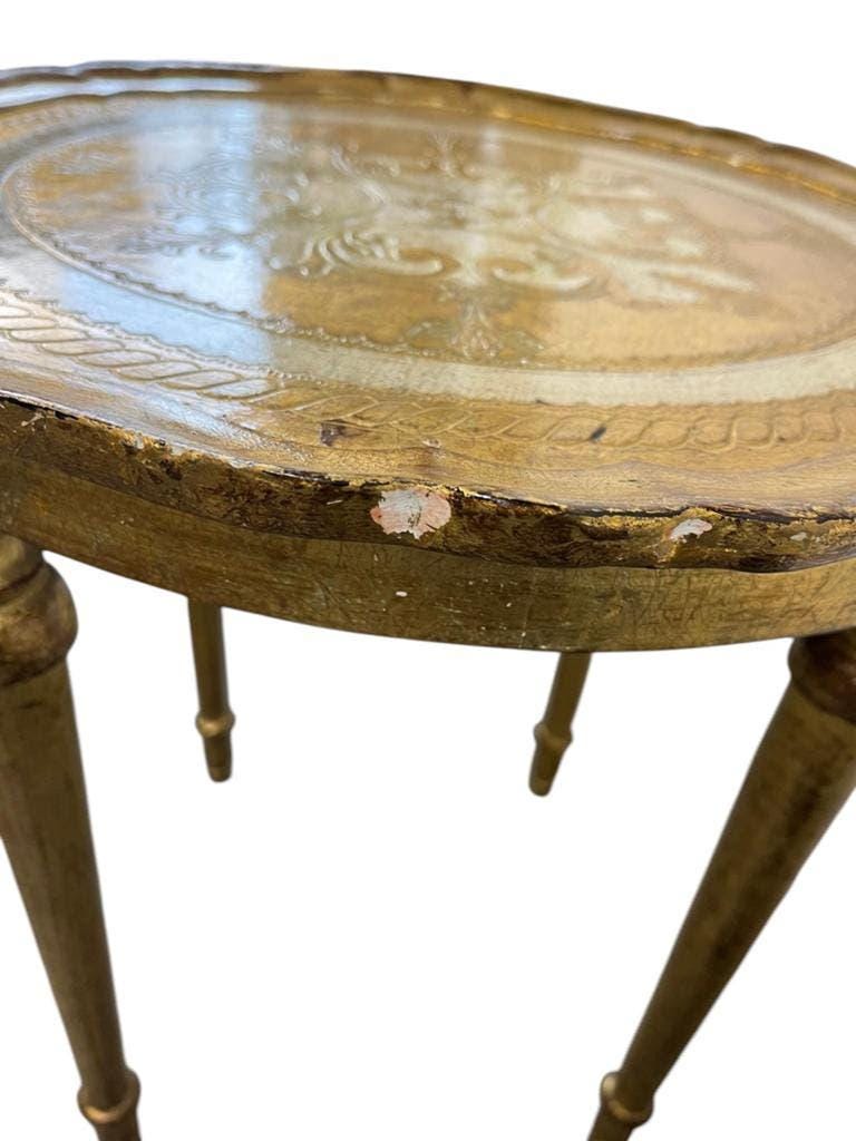 Vintage Florentine round side table / side table