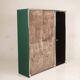 Guido Falsechini Hermès Smoked Glass and Suede Cabinets for i4 Mariani 1970