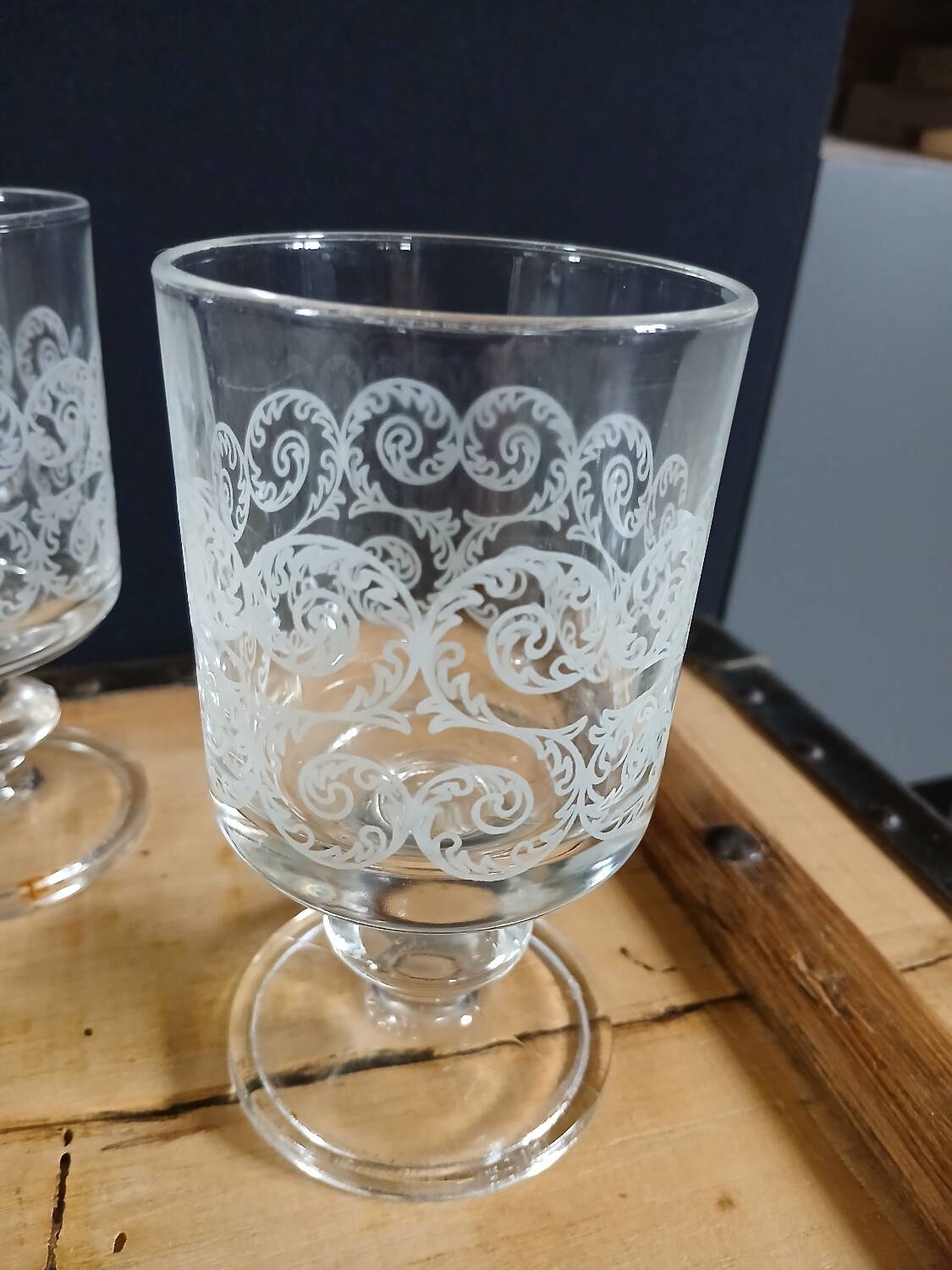 4 verres à eau vintages