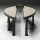 Table basse brutaliste en acier et pierre de Thomas Serruys, Belgique, 2019