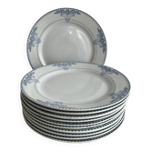 Lot de 11 assiettes plates Service Windsor Creil et Montereau 24,5cm
