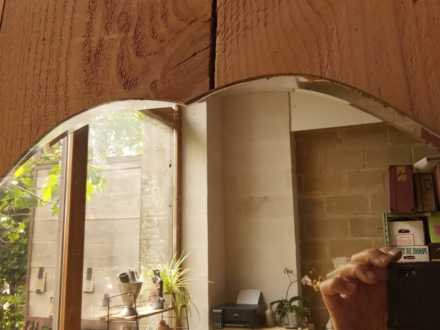 Vintage beveled mirror