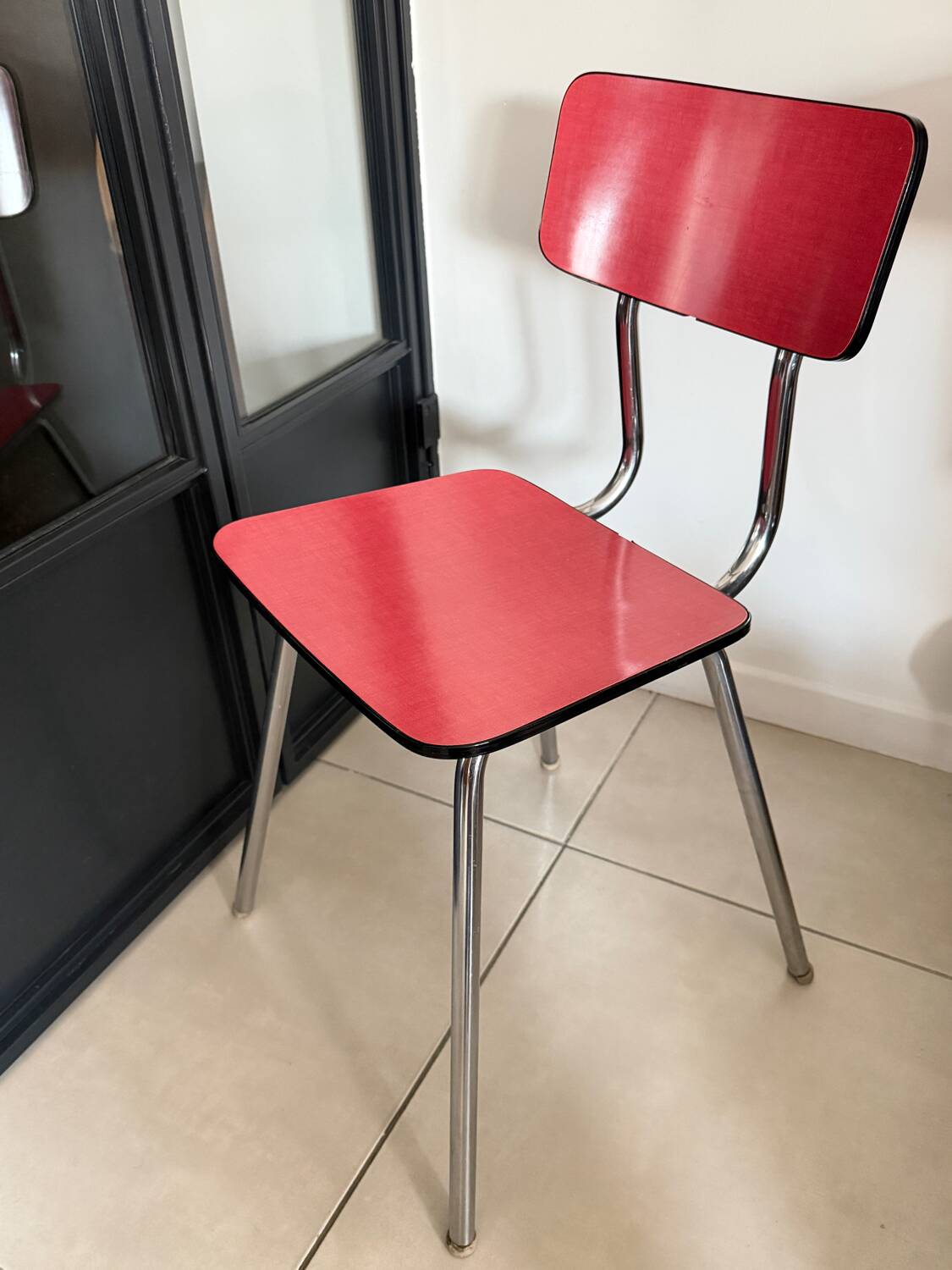 Vintage red Formica chair