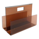 Michel Dumas Smoked Acrylic Magazine Rack 1970s Hollywood Regency Modernism