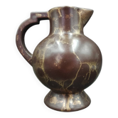 Pot à crème en Grès à glaçure brune et dorée par Lucien Brisdoux France 1930