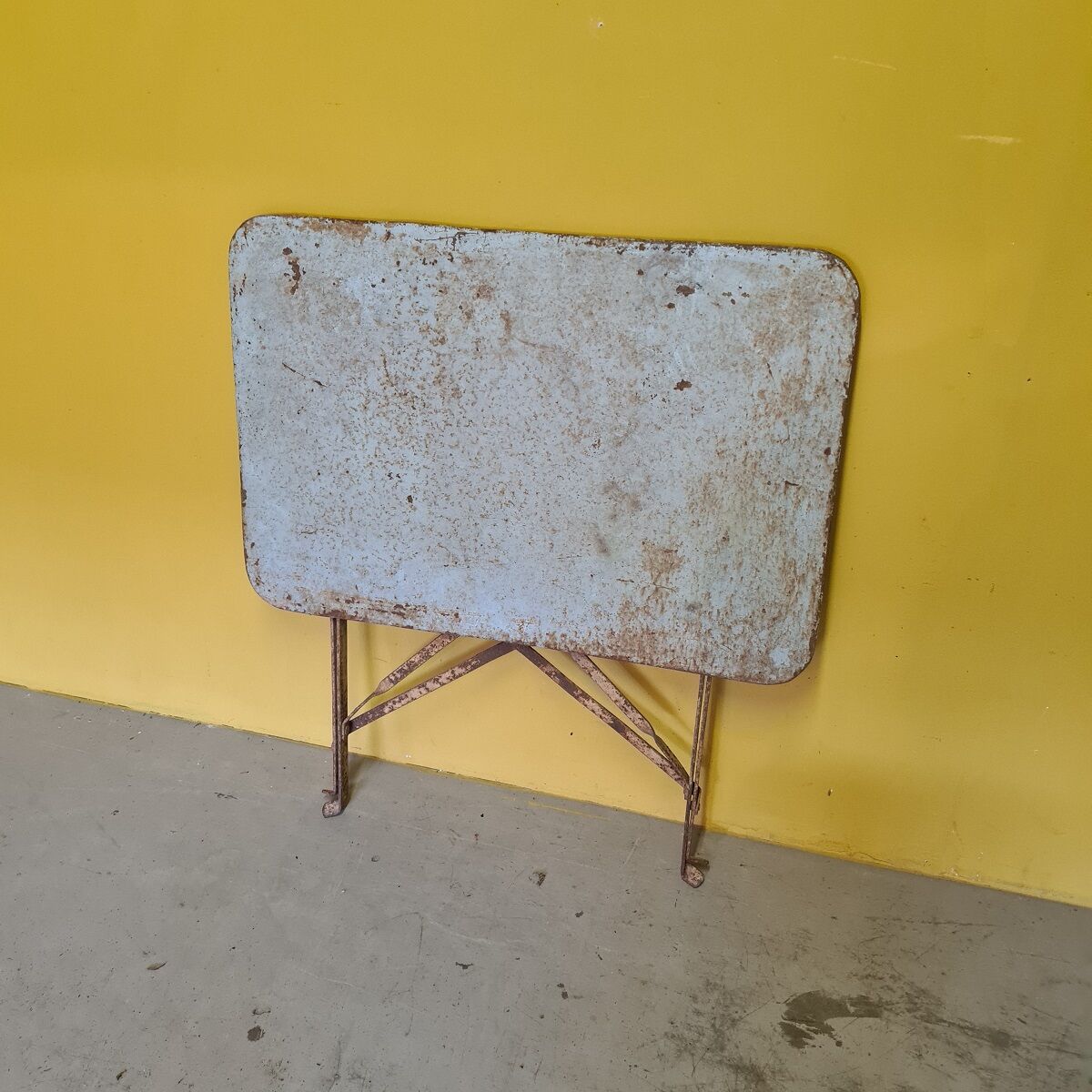 Old French Metal Bistro Garden Table, From The Early 1900s.