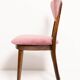 Chaise cœur en velours coton bordeaux violet milieu du siècle
