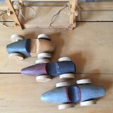 Three old wooden cars