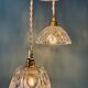 Vintage triple suspension lampshade in glass and cut crystal - collection