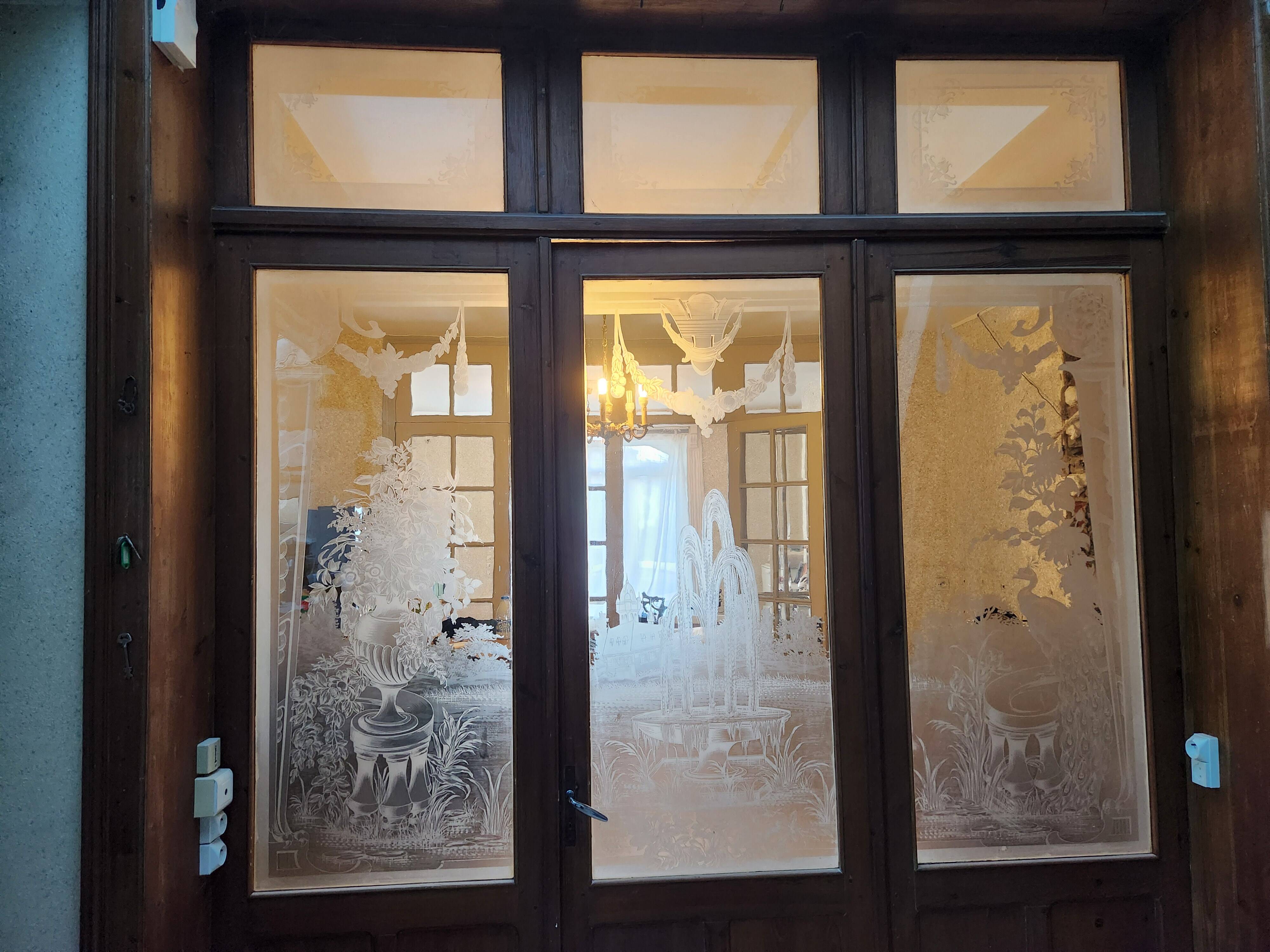3 glass partition doors with screen printing