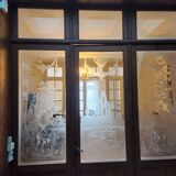 3 glass partition doors with screen printing