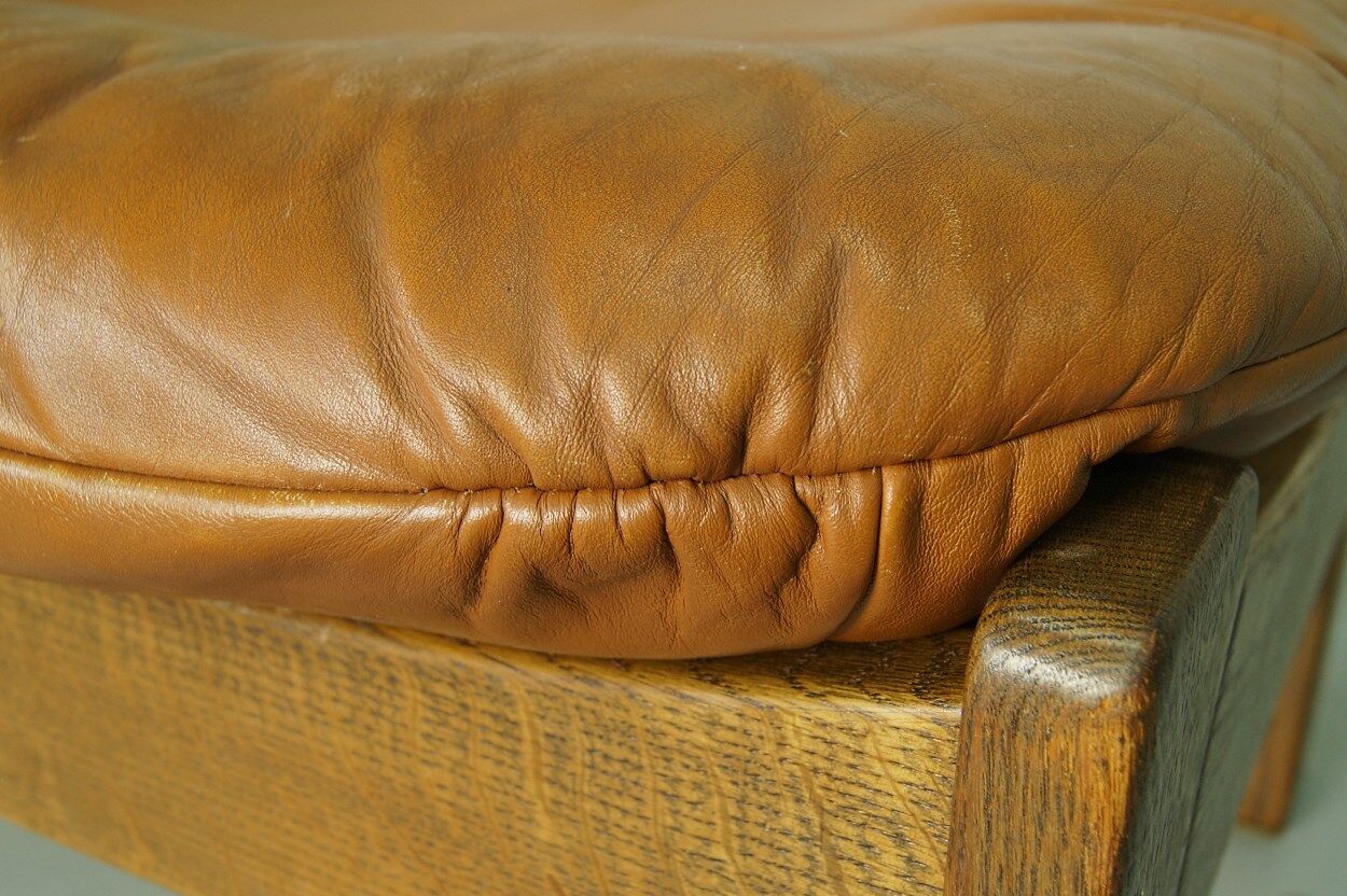 Danish leather ottoman, 1970