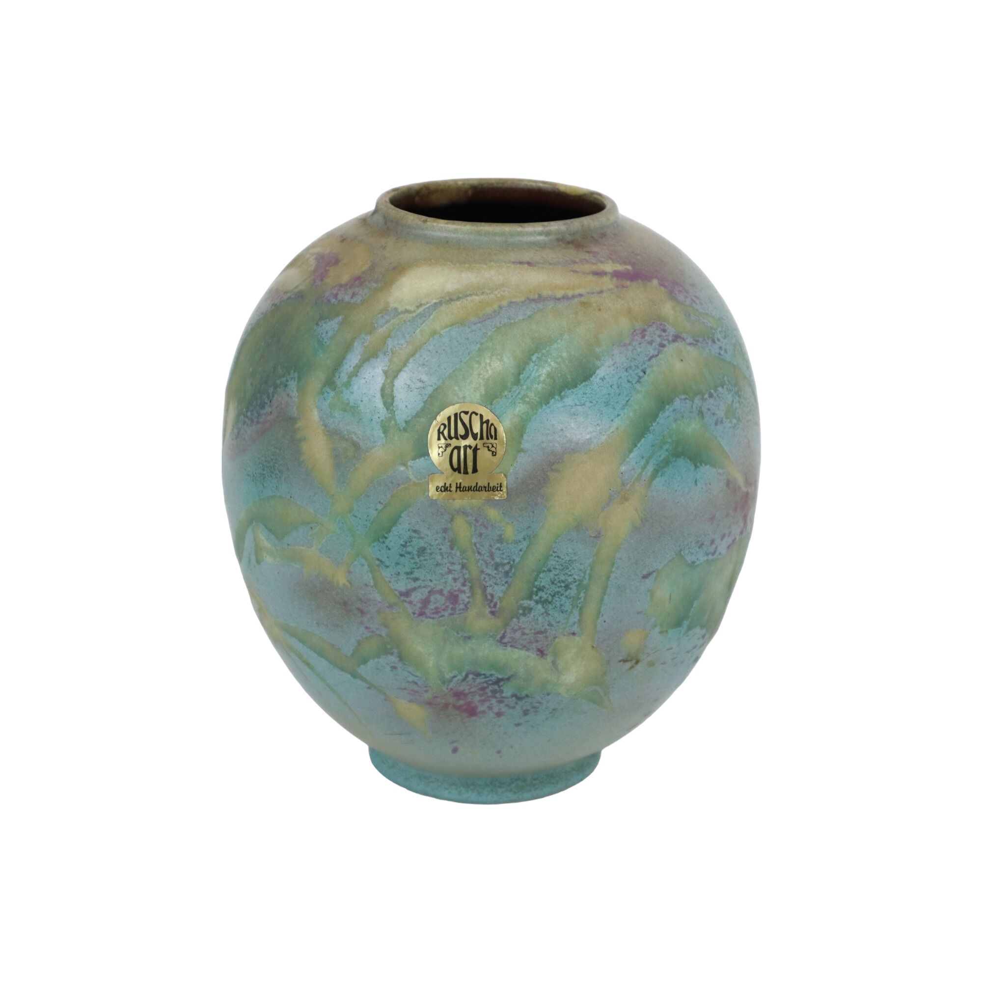 Abstract Ruscha Art 863 Convex Blue Vase West Germany Ceramics