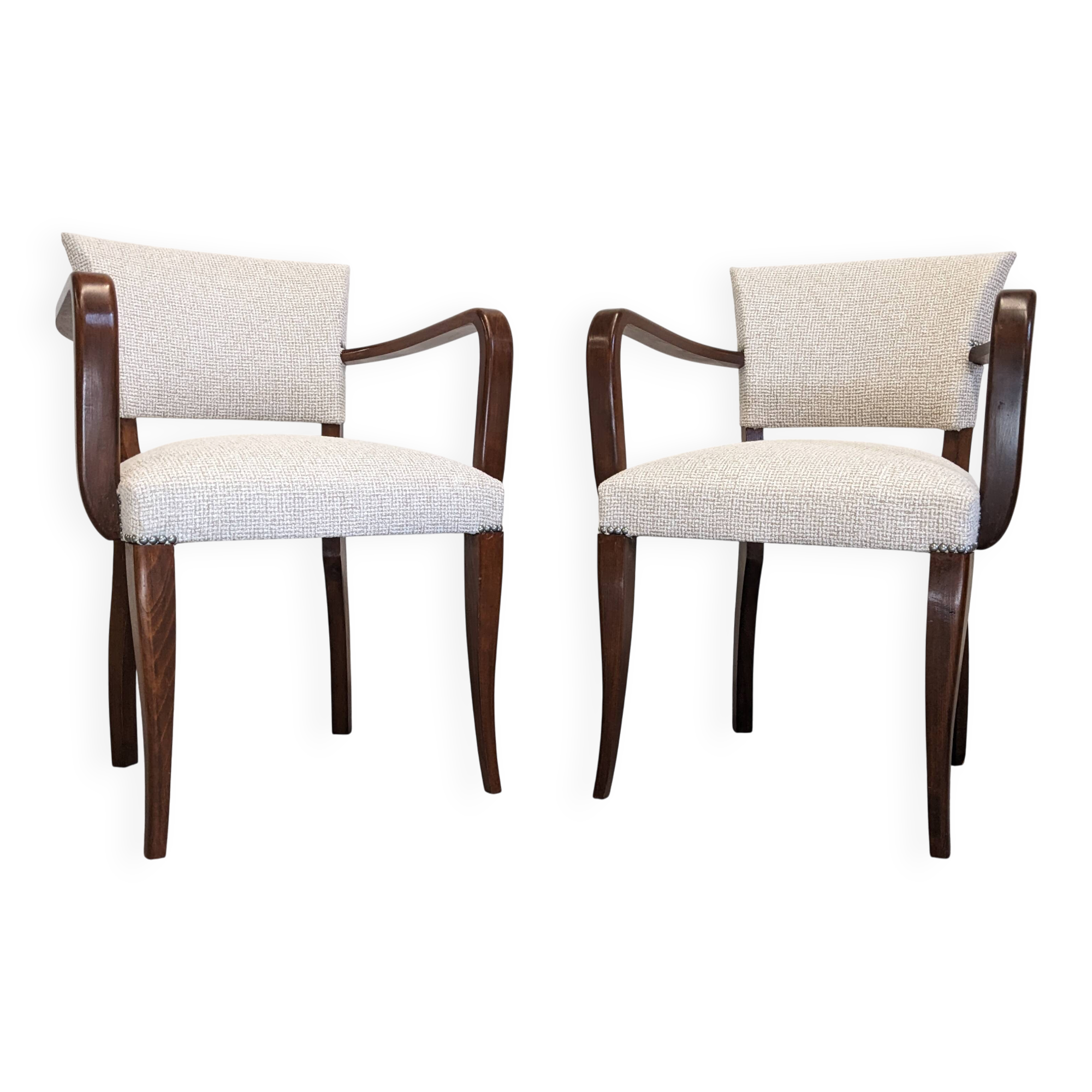 Pair of Art Deco bridge chairs, France circa 1930