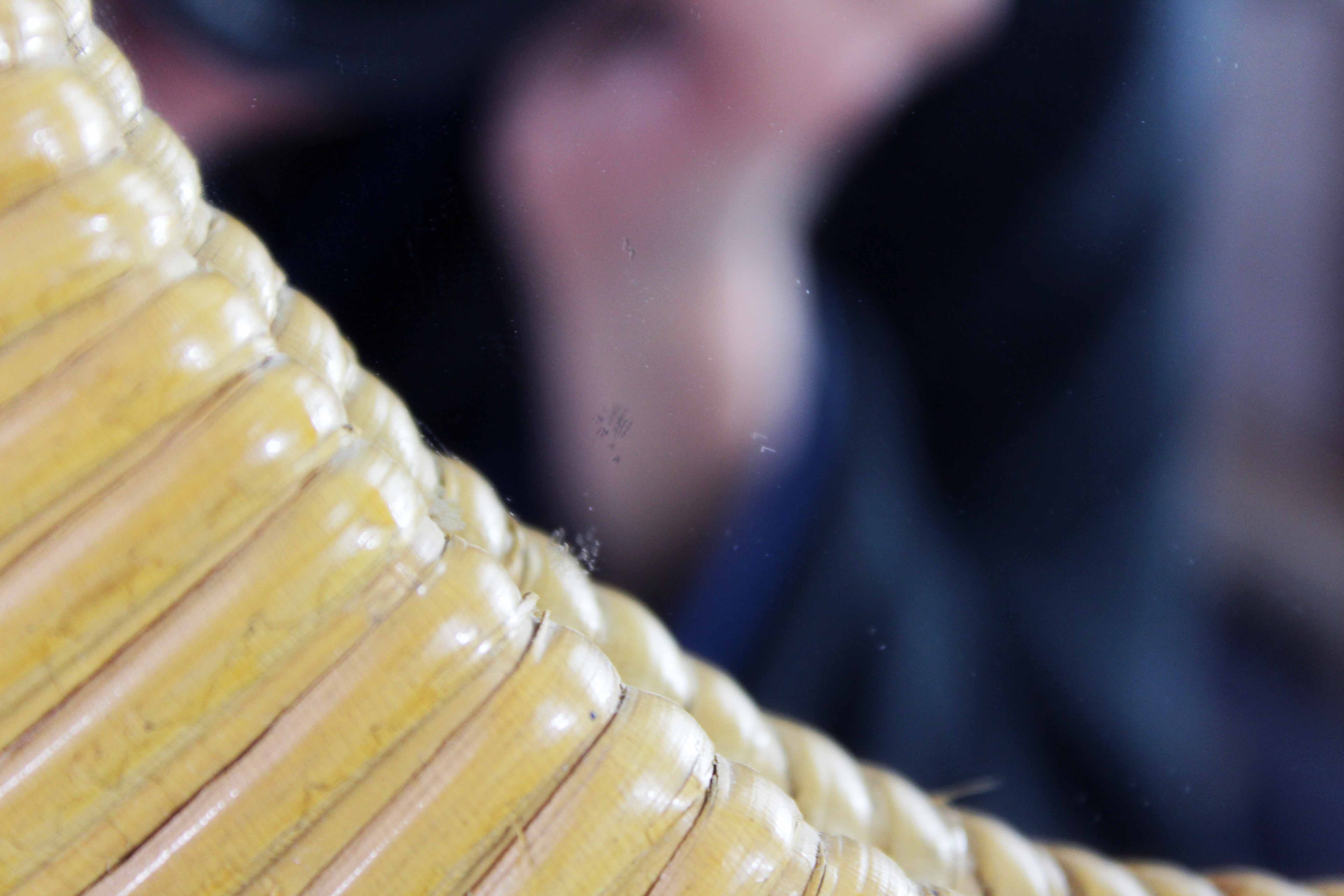 Vintage wicker mirror