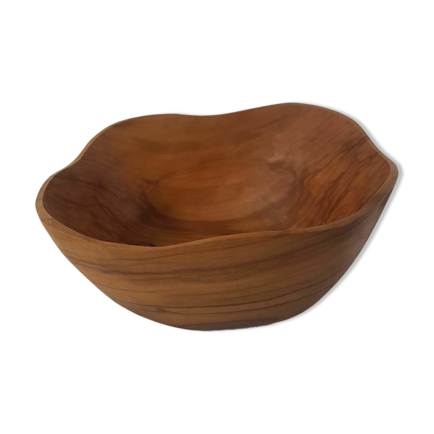 Olive wood bowl signed AB