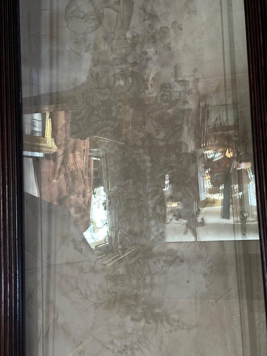 Etched glass door, 1890s