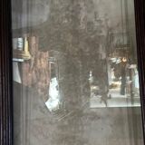 Etched glass door, 1890s