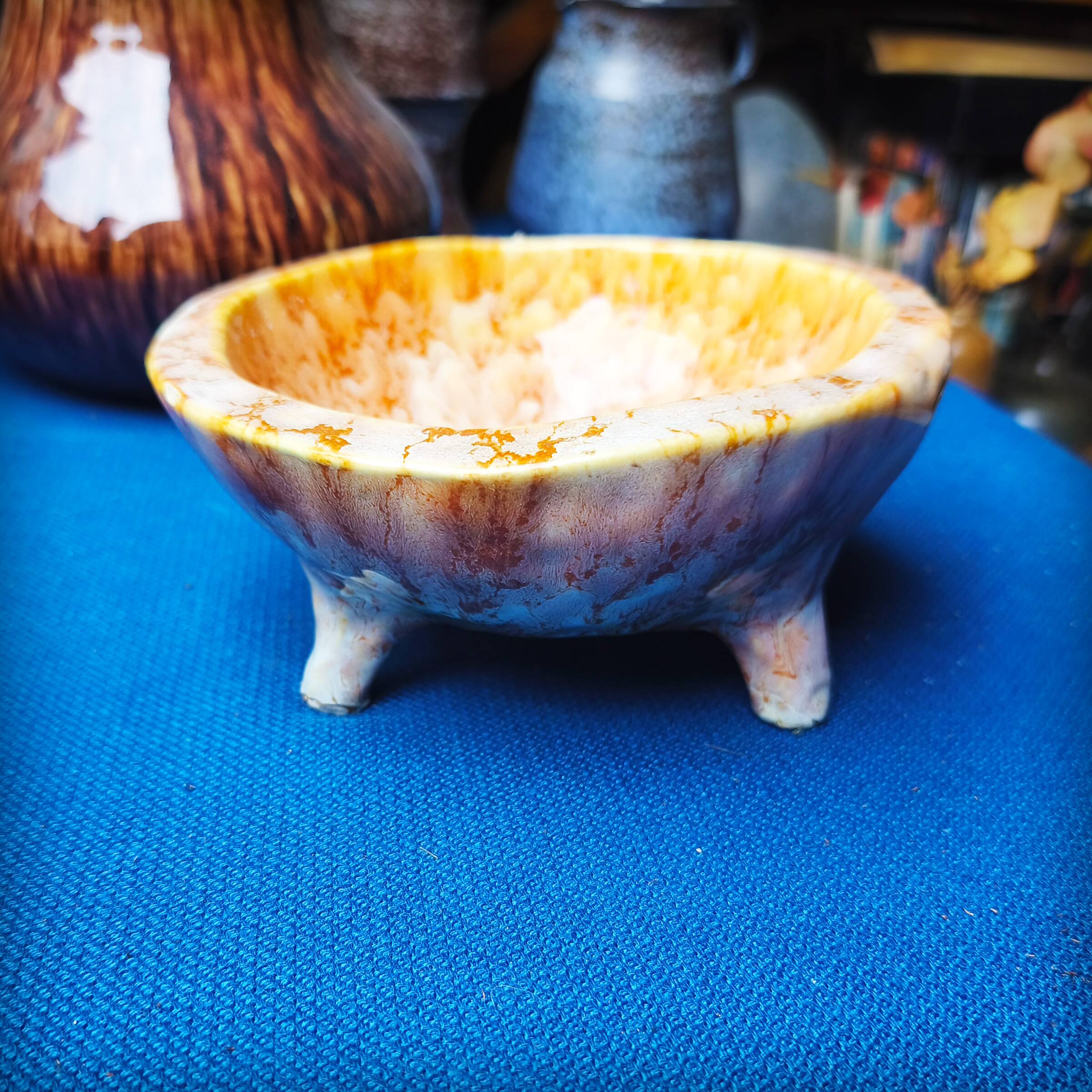 Tripod cup by the potters of Accolay, France, 1950s