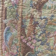 Vintage tapestry in Aubusson style. Hunting return.