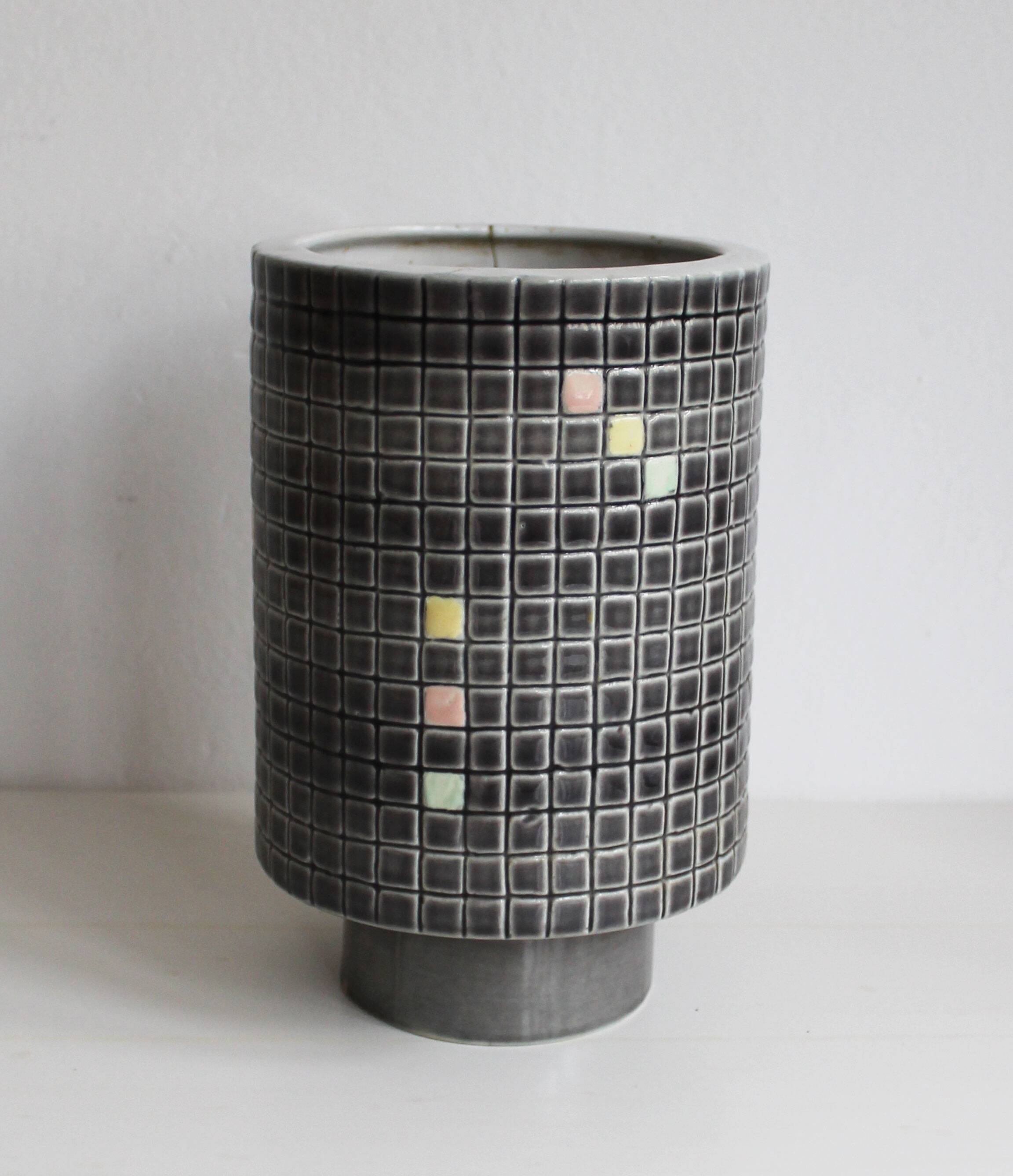 1960s Ceramic Mosaic Vase