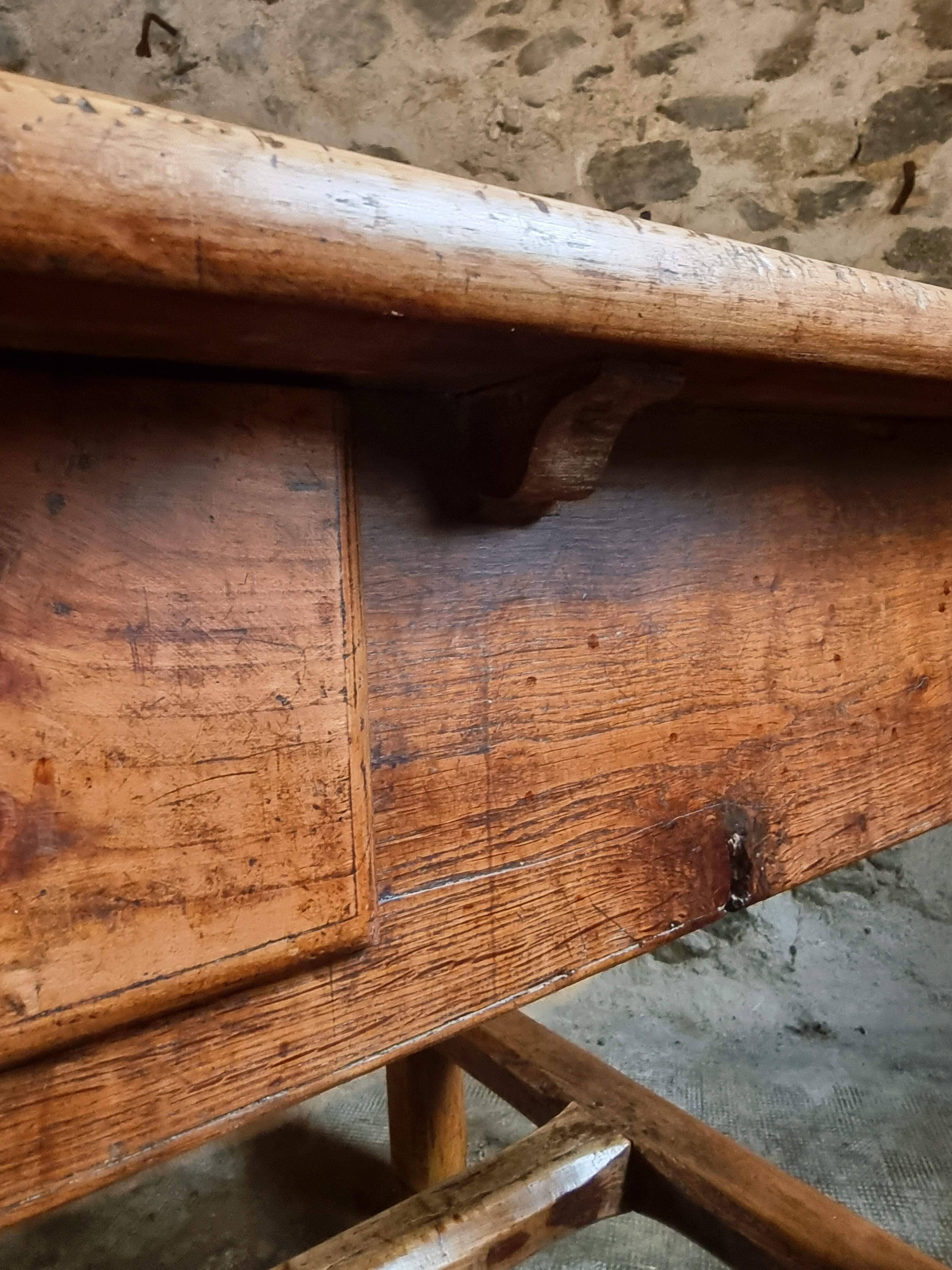Antique French farmhouse dining table – Walnut work table, late 19th century
