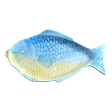 grand plat céramique barbotne en forme de poisson