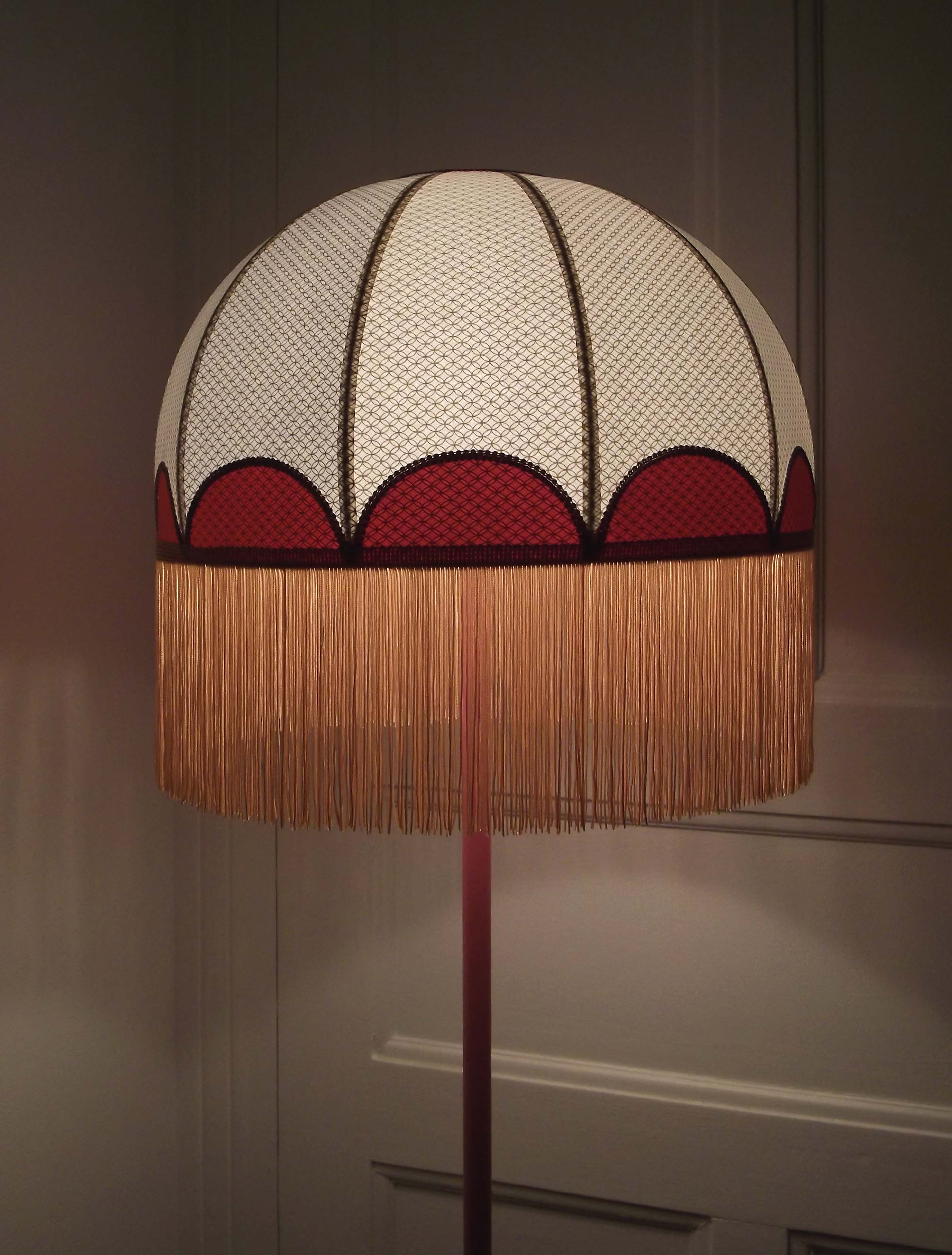 Lampshade "Vilma" in Japanese paper with fringe