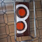 Vintage coffee table in ceramic and smoked glass