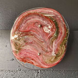 Pink veined blown Murano glass wall light, 1970s