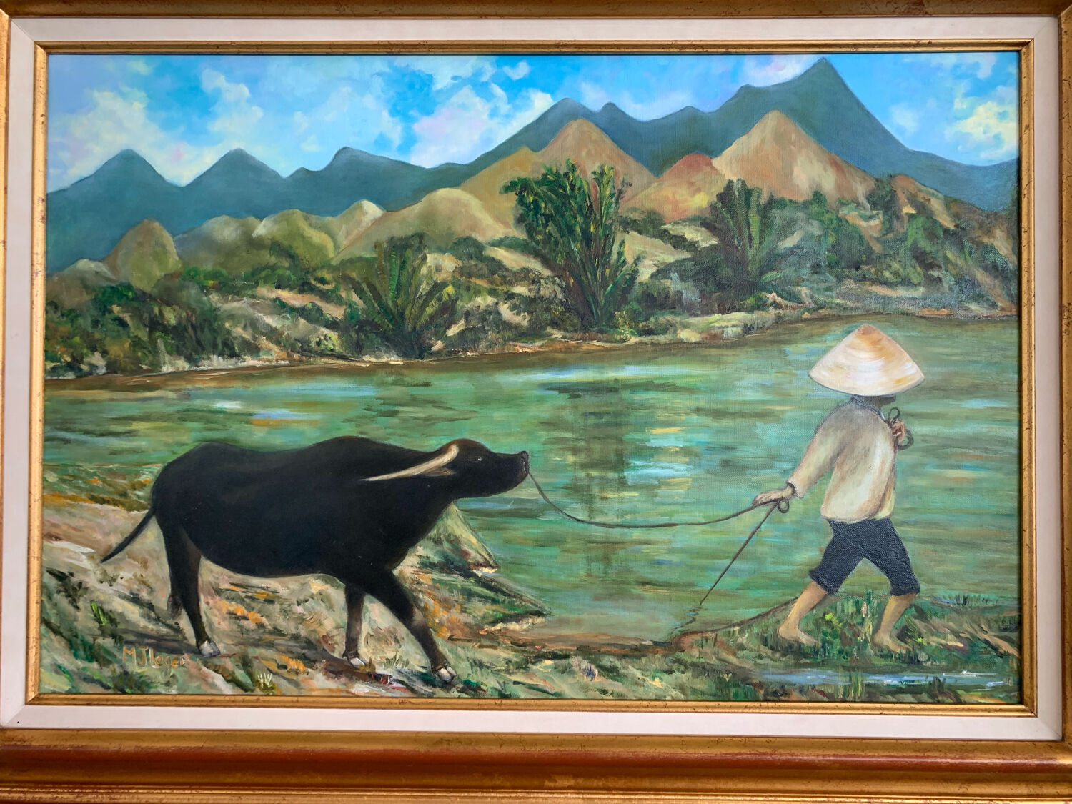 Oil painting on canvas landscape Asia