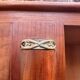 Art Deco wardrobe in flame walnut with central mirror – French elegance