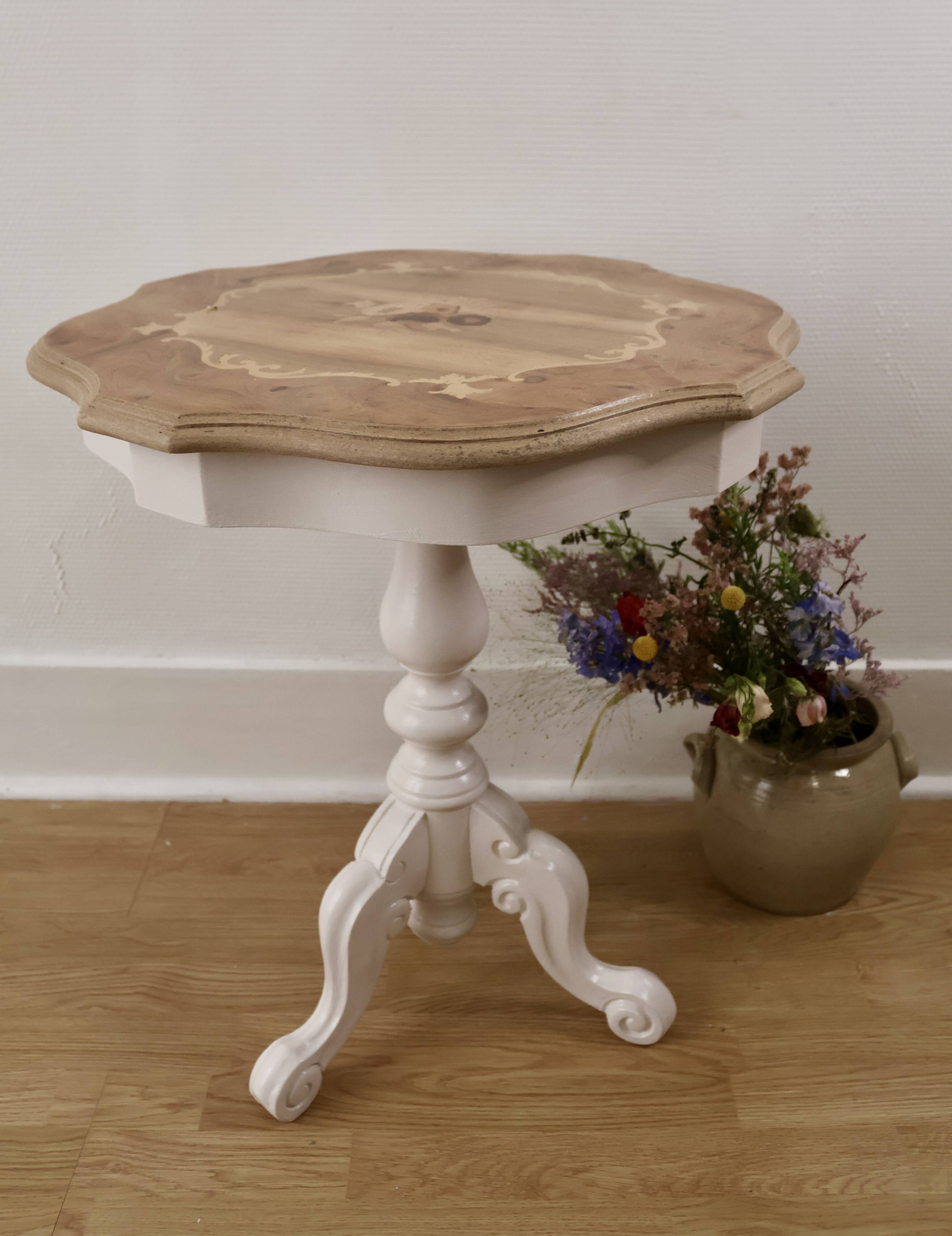 White/wood side table
