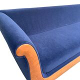Primafila sofa by Luca Meda in blue velvet for Molteni & Co / 1991