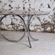 Chrome and smoked glass dining table in the style of Gastone Rinaldi, 1970.