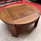 Primitive brutalist round coffee table