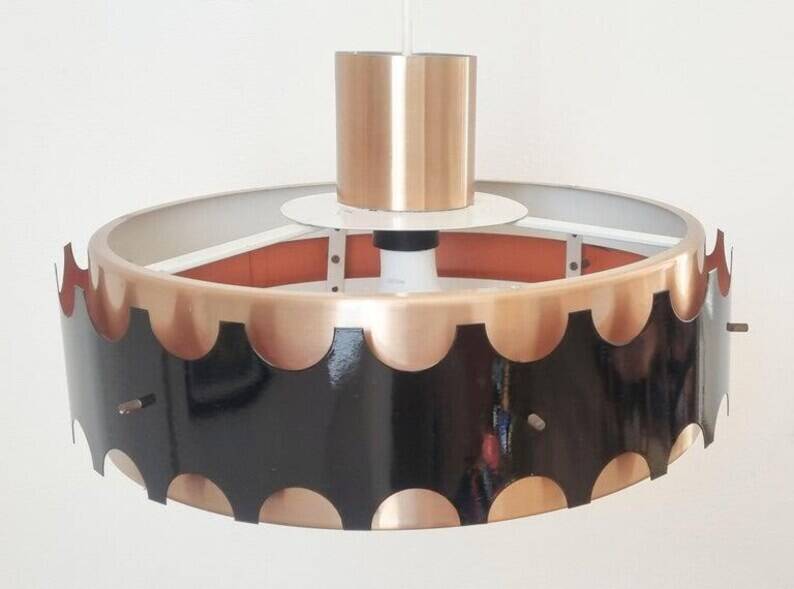 Grand pendentif mid-century, Jo Hammerborg, Danemark, années 1970