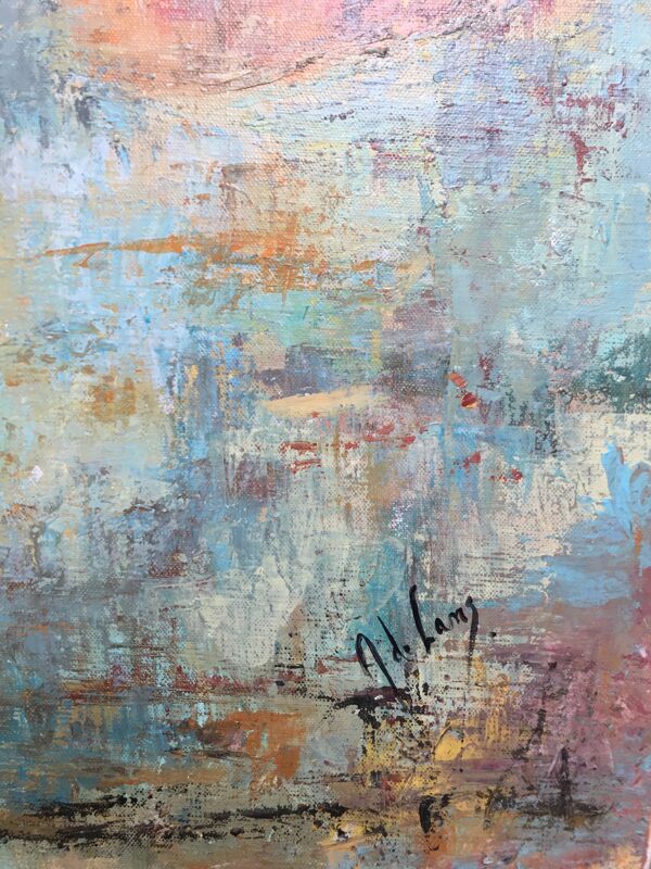 Huile sur toile portrait d’une petite fille au sceau par Anne lejars