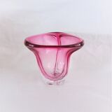 Vase Studio Cristal de Val st Lambert in Rose Cranberry