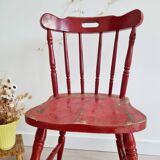 Antique Western bistro chairs in patinated red