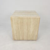 Italian Travertine Side Table, 1980's